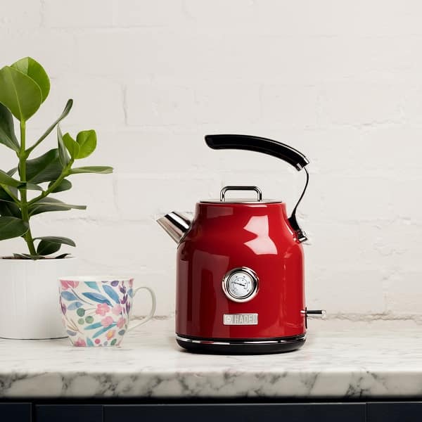 slide 2 of 10, Haden Dorset 1.7L Stainless Steel Electric Tea Kettle w/Auto Shut-Off - 1.7 Liter Red