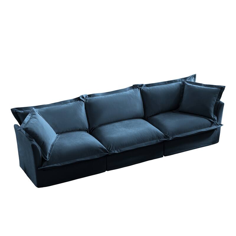 Modern Sectional Sofa Chenille Upholstered Modular Couch with Pillows