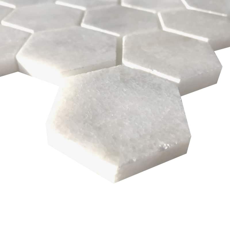Pale Gray Marble 2" x 2" Honeycomb Polished Mosaic Tile