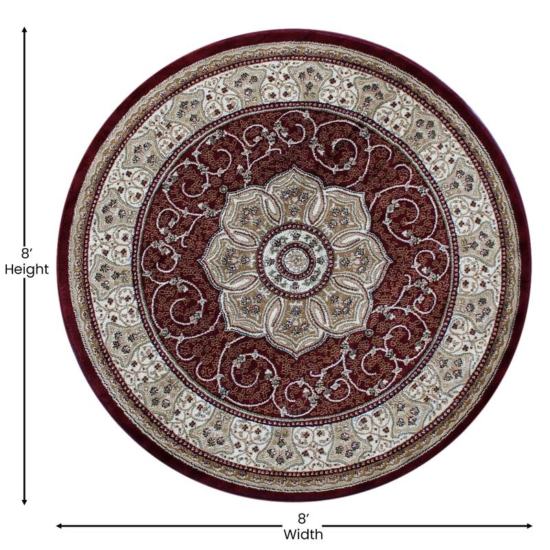 Medallion Motif Traditional Persian Style Olefin Area Rug
