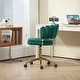 preview thumbnail 47 of 118, Velvet Home Office Desk Chair, Height Adjustable Task Chair, Armless Single Chair with Wheels, 360° Swivel Vanity Chair - N/A