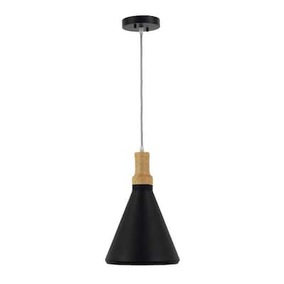 Noir Black Transitional Pendant Light - 16.2 x 9.75 x 9.75