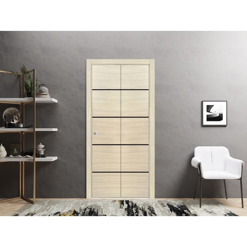 Slab Barn Door Panel 28x80 Planum 0015 Natural Veneer Sturdy Finished