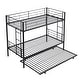 preview thumbnail 5 of 12, Black Twin over Twin Size Metal Bunk Bed with Trundle