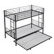 preview thumbnail 5 of 18, Modern Twin over Twin Metal Bunk Bed with Trundle and Ladder and Sturdy System for Adults Teens