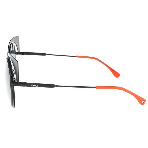 Shop Fendi Ff 0177 S 3 Eyeshine Matte Black Cat Eye Sunglasses