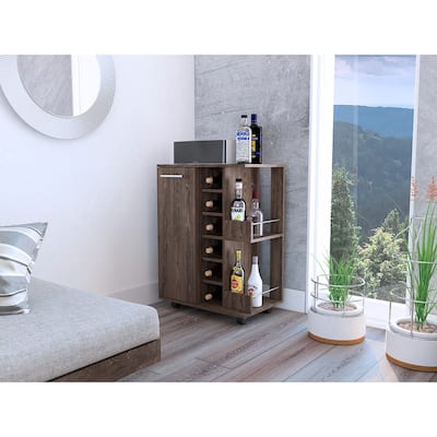 Bartlet 2-Shelf 6-Bottle Bar Cart with Division