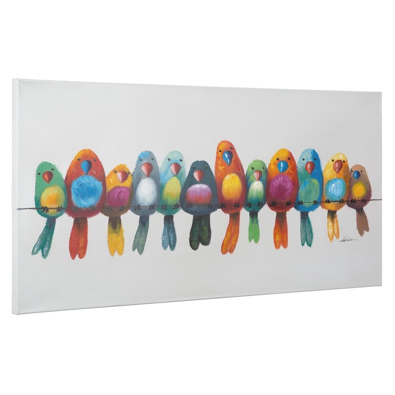 Yosemite Home Decor 'Birds on a Wire I' Original Handpainted Wall Art - multi