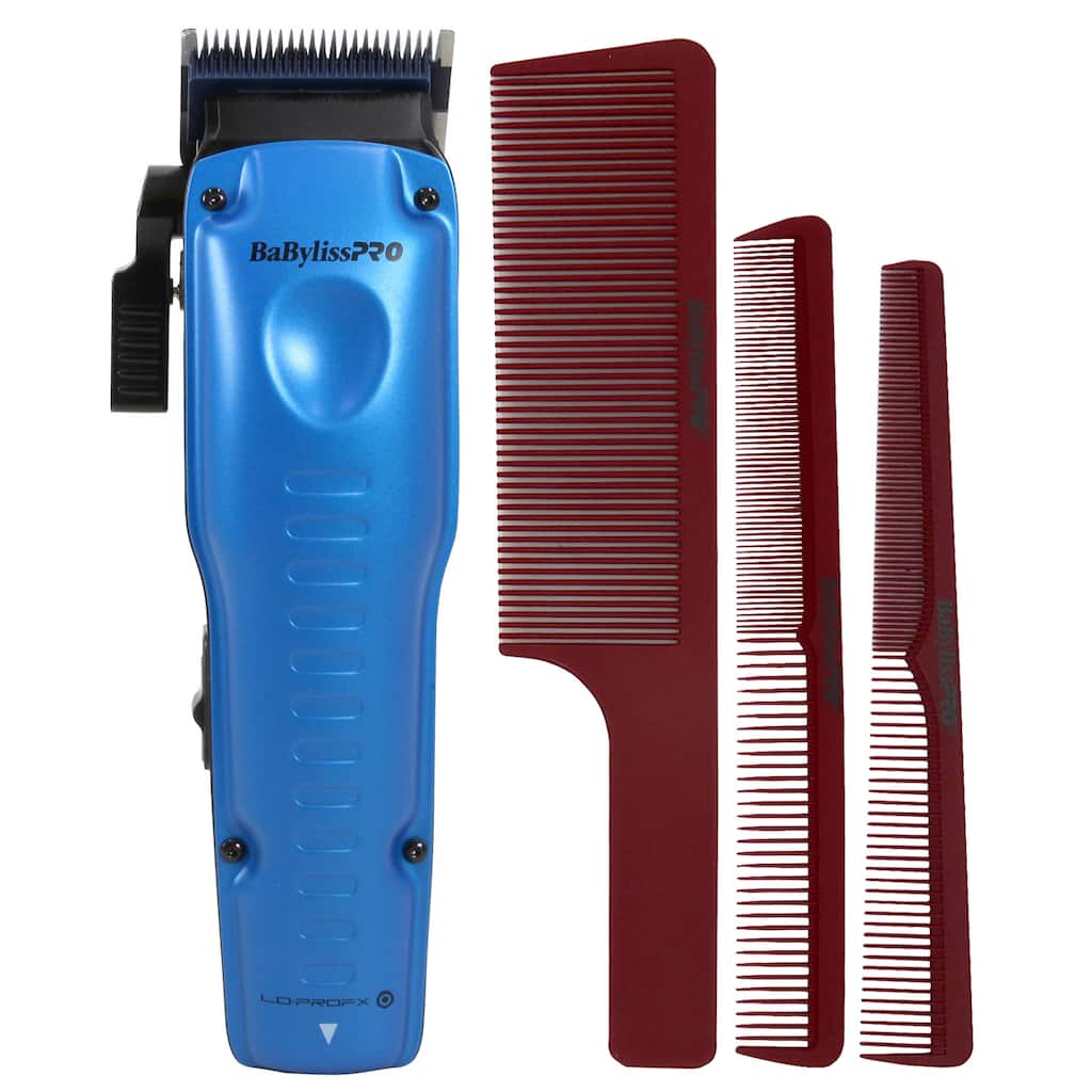 BaByliss Pro LIMITED EDITION LO-PROFX Interchangeable Battery Cordless Clipper FX829BL + Comb Set - Red