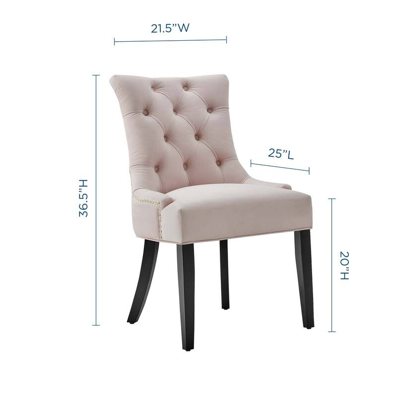 Silver Orchid Kornman Velvet Dining Side Chairs (Set of 2)