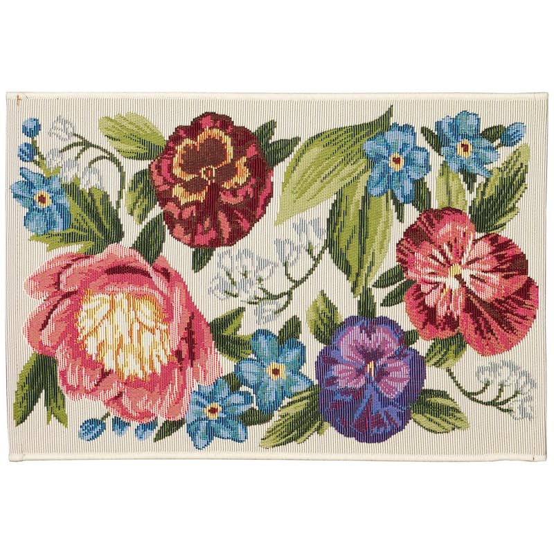 Liora Manne Esencia Secret Garden Indoor/Outdoor Mat - 2'5" x 3'11" - Cream