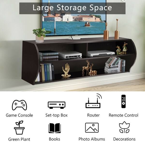 Shop Costway 48 5 Wall Mounted Audio Video Tv Stands Console