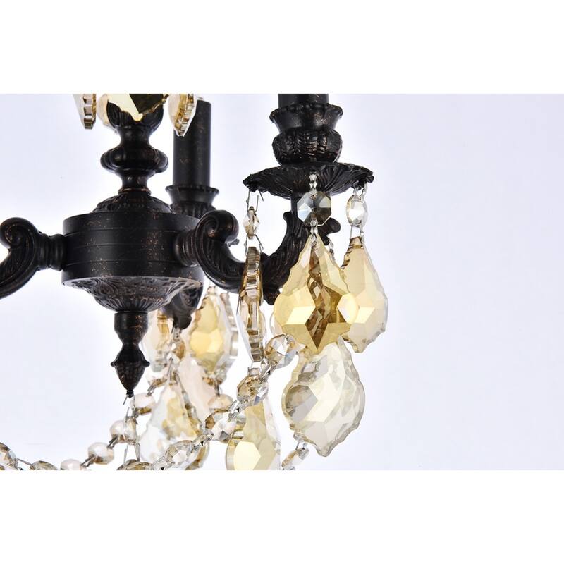 Somette Crystal 3-light Dark Bronze Finish Chandelier