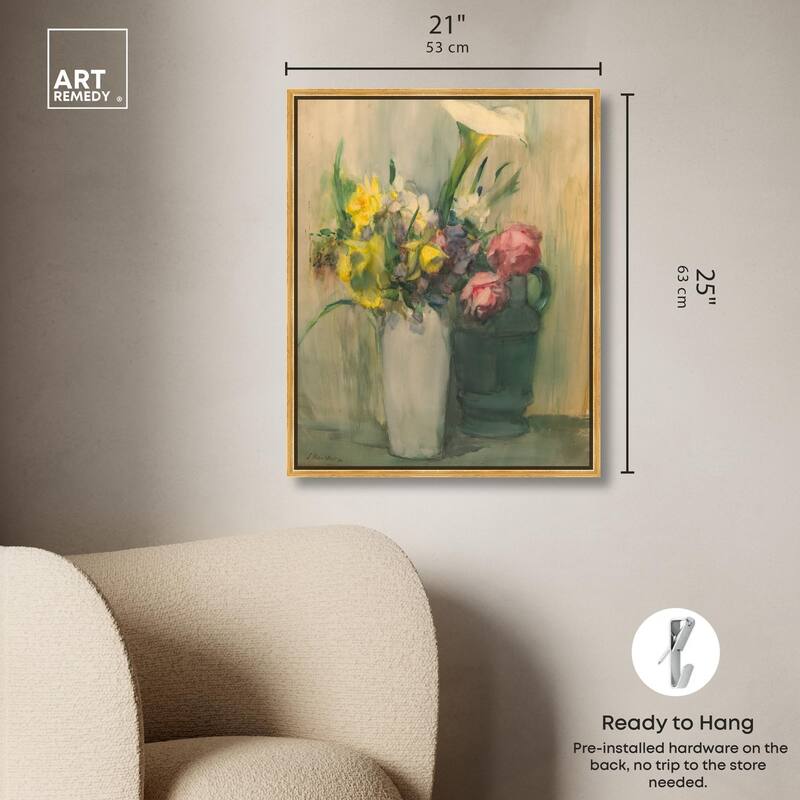 Flowers by Julian Alden Weir Canvas by Art Remedy