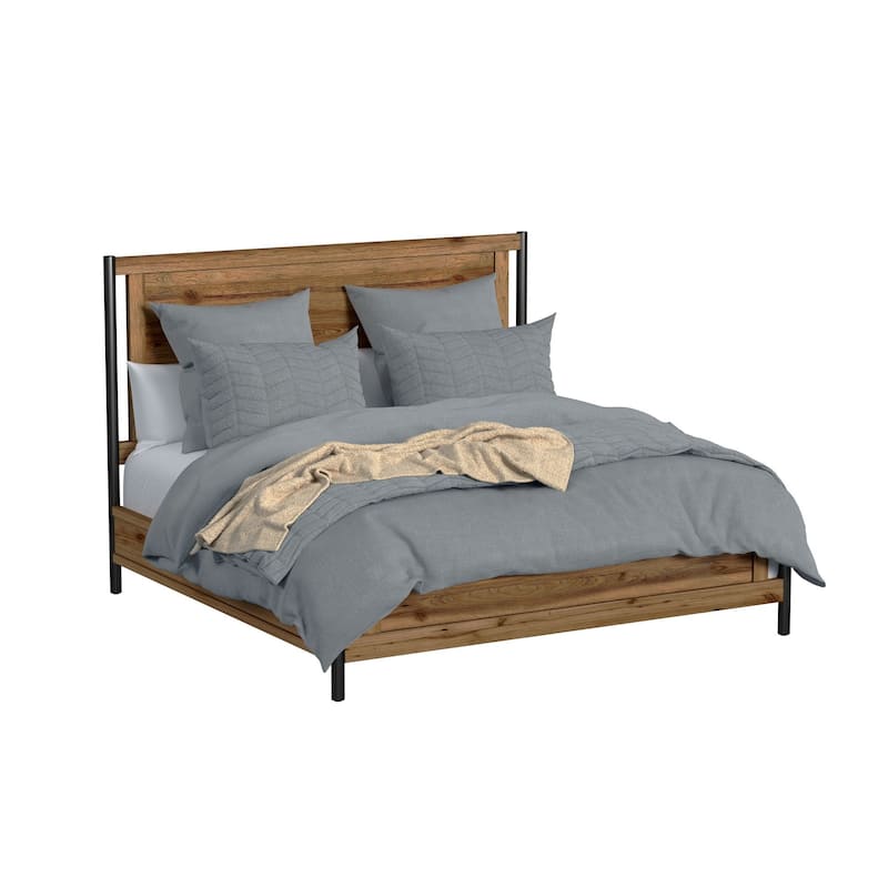 Norcross Wood Panel Bed, Hickory, King