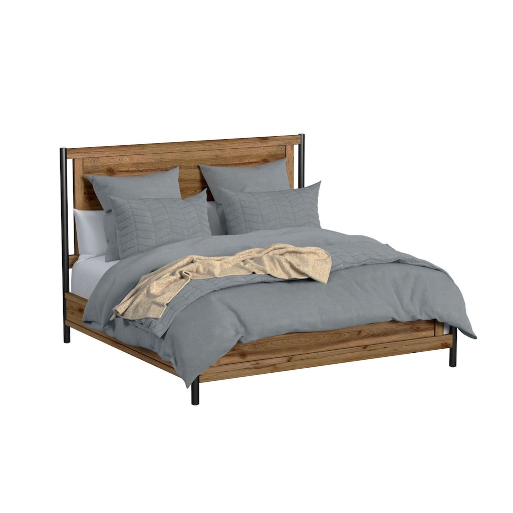 Norcross Wood Panel Bed, Hickory, King