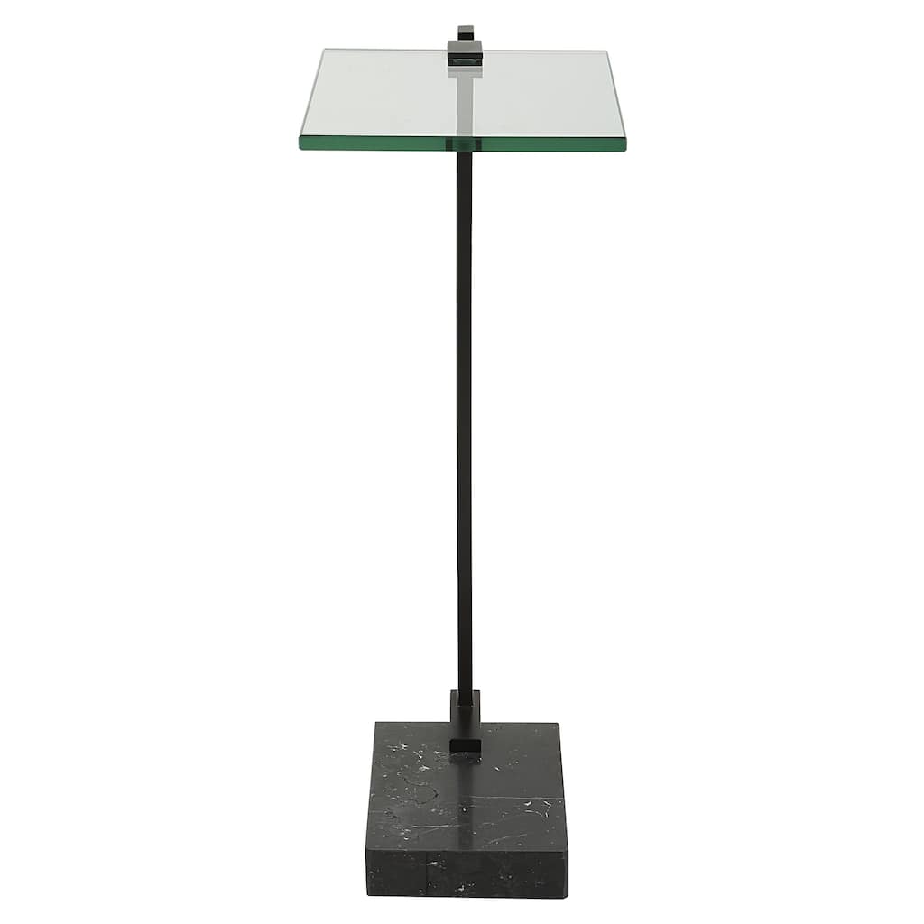 Uttermost Butler Black Accent Table - 11"W x 23.5"H x 8"D
