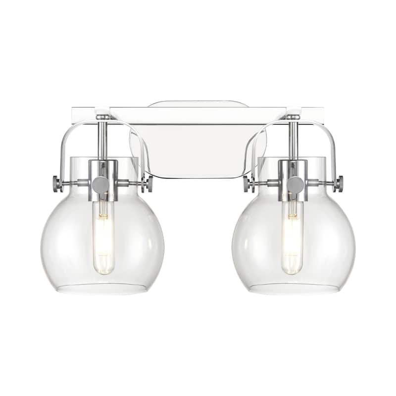 Innovations Lighting 423-2W-10-17 Pilaster II Sphere Vanity Pilaster - Polished Chrome / Clear