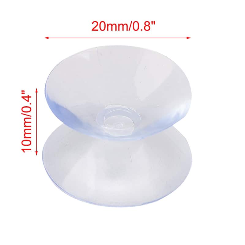9pcs Double Sided Clear Suction Cup Hooks for Car Glass Tiles - 0.8" x 0.4"(D*H)