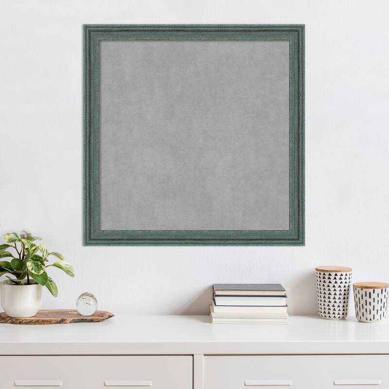 Amanti Art Upcycled Teal Grey Framed Magnetic Board