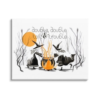 Stupell Double Toil Trouble Witches & Cauldron Halloween Illustration ...
