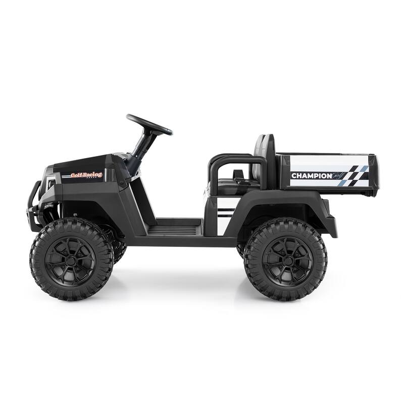 Kids Ride On Golf Cart with Remote 24V Rechargeable Battery USB Music and Sun Awning - 53.5" × 28" × 45" (L x W x H)