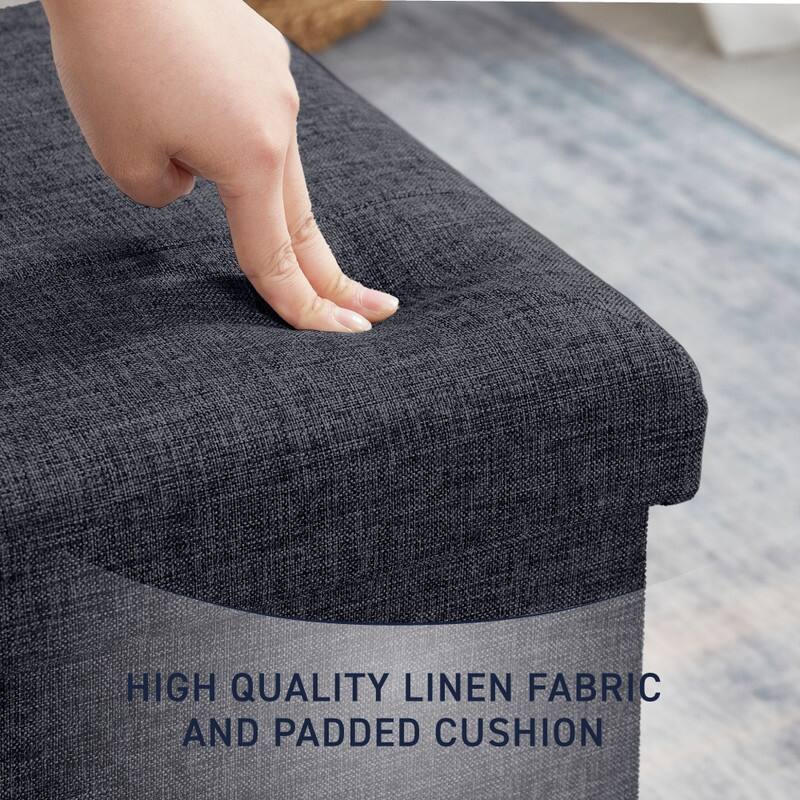 2 Pack - 15" Collapsible Square Cube Storage Ottoman, Perfect for Dorms, Livingroom and Bedroom