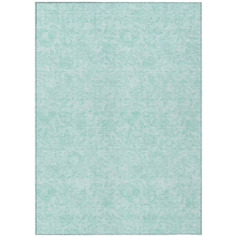 HomeRoots Floral Transitional Rectangle Outdoor Rug