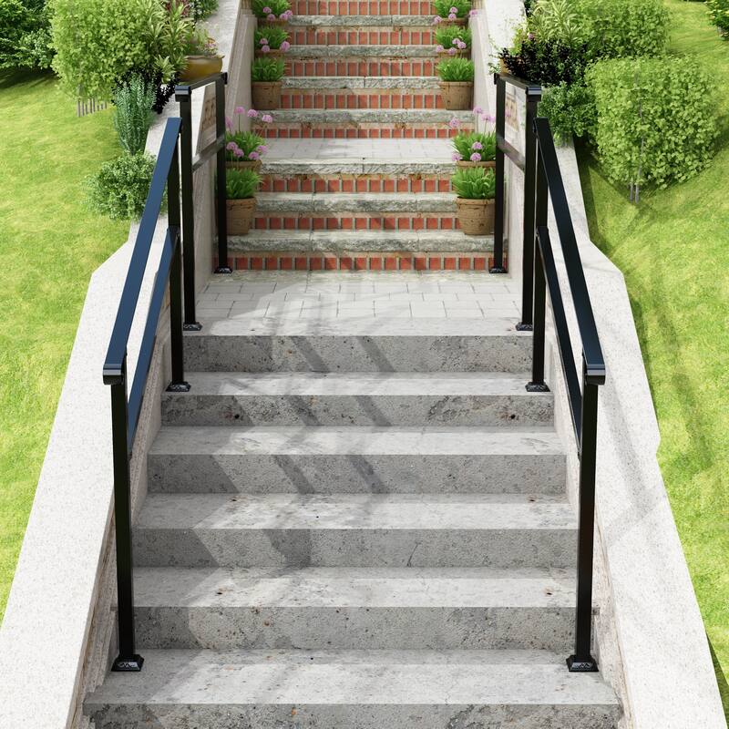 Sturdy Wrought Iron Handrail Ideal for Gardens, Porches, and Home Use