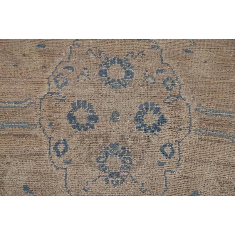 Distressed Mahal Persian Vintage Runner Rug Handmade Wool Carpet - 3'10" x 10'3"