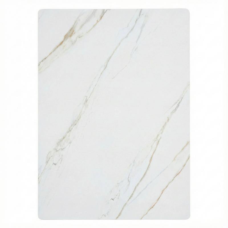 Zayle Series Modern Rectangular Dining Table 55"-71" with Glass or Sintered Stone Top and Powder-Coated Steel Base