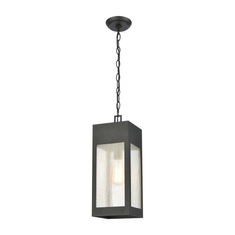 Elk Home Angus Charcoal With Heavy Seeded Glass 1 Light Hanging