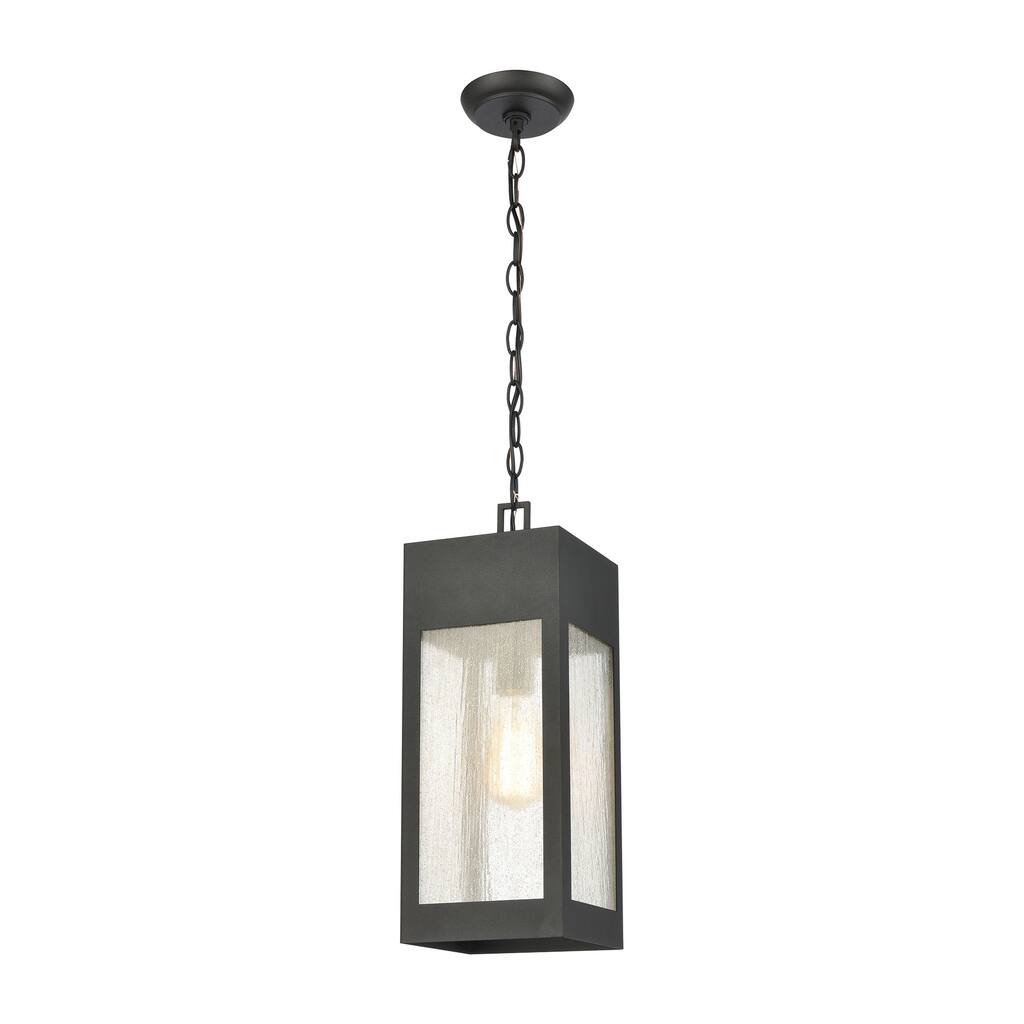 Elk Home Angus Charcoal With Heavy Seeded Glass 1 Light Hanging