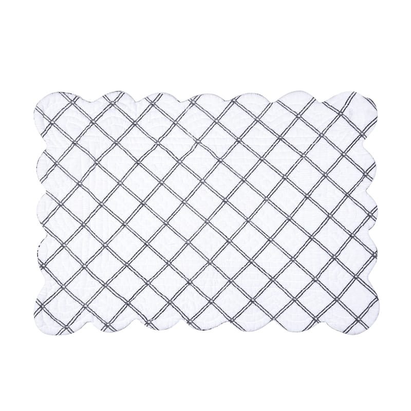 Bleighton Black Quilted Placemat Set 6