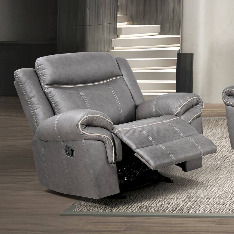 Verne Modern Manual Glider Recliner - Warm Grey