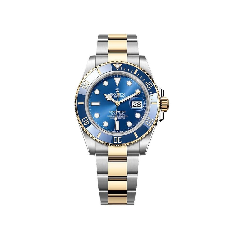 Rolex Pre-Owned SubMariner/Oyster Men's Watch - Blue and Two-Tone - 41mm