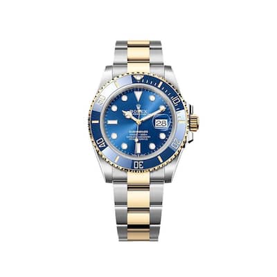 Rolex Pre-Owned SubMariner/Oyster Men's Watch - Blue and Two-Tone - 41mm