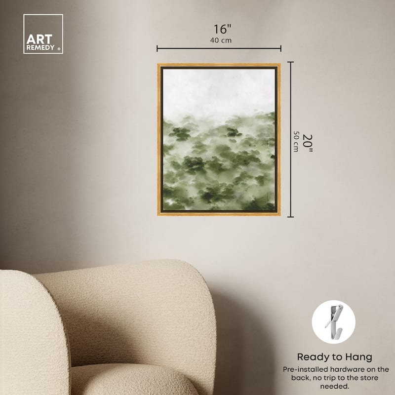 Art Remedy Foggy Rainforest Framed Watercolor Boho Abstracts
