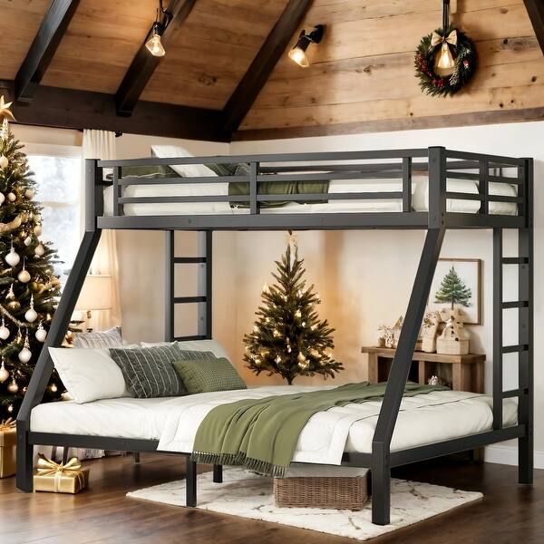 slide 2 of 11, Twin XL Over Queen Bunk Bed Black