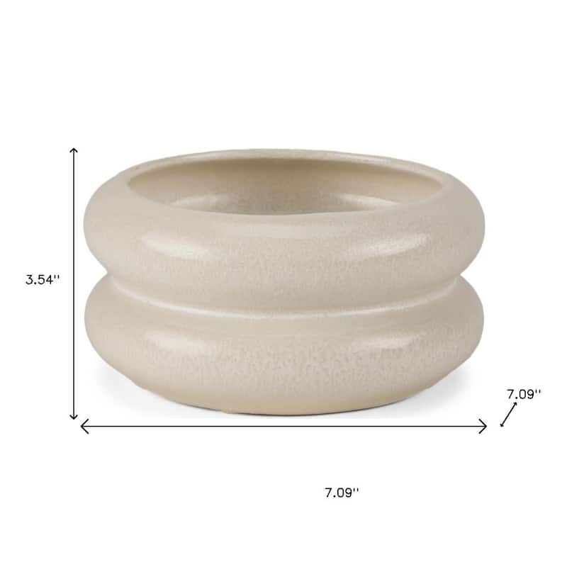4" Cream Cylinder Ceramic Table Vase - 7.09