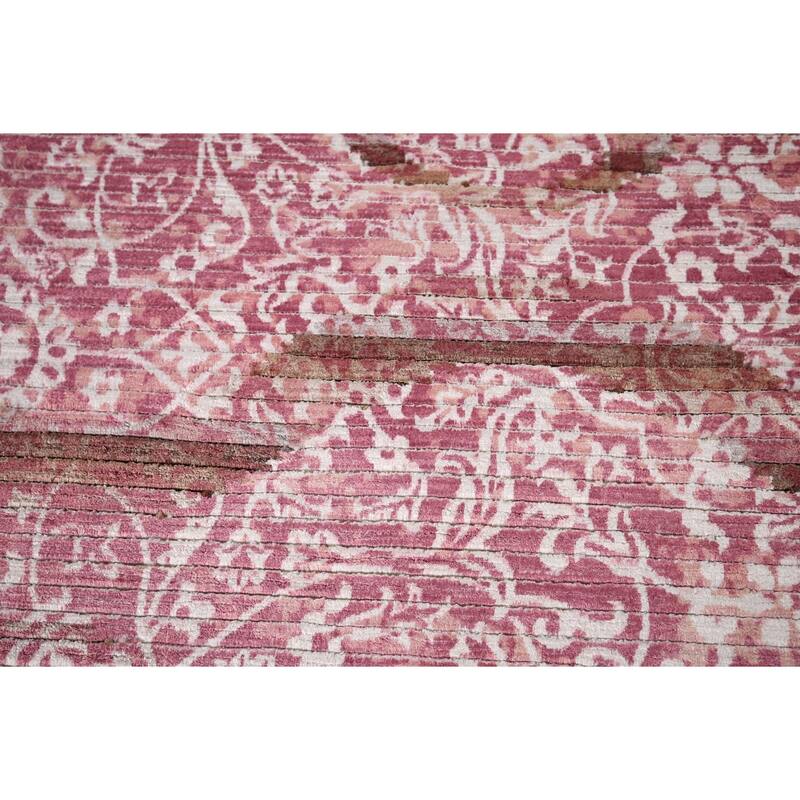 Abstract Indian Modern Accent Rug Handmade Wool Carpet - 2'8" x 4'9"