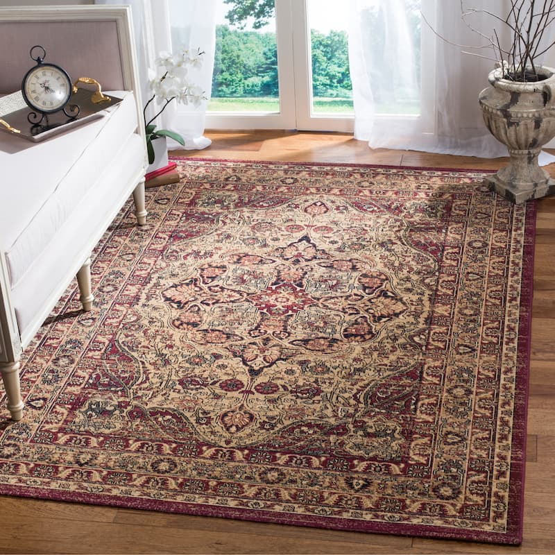 SAFAVIEH Lavar Kerman Tamara Traditional Oriental Cotton Rug - 8' x 10' - Creme/Red
