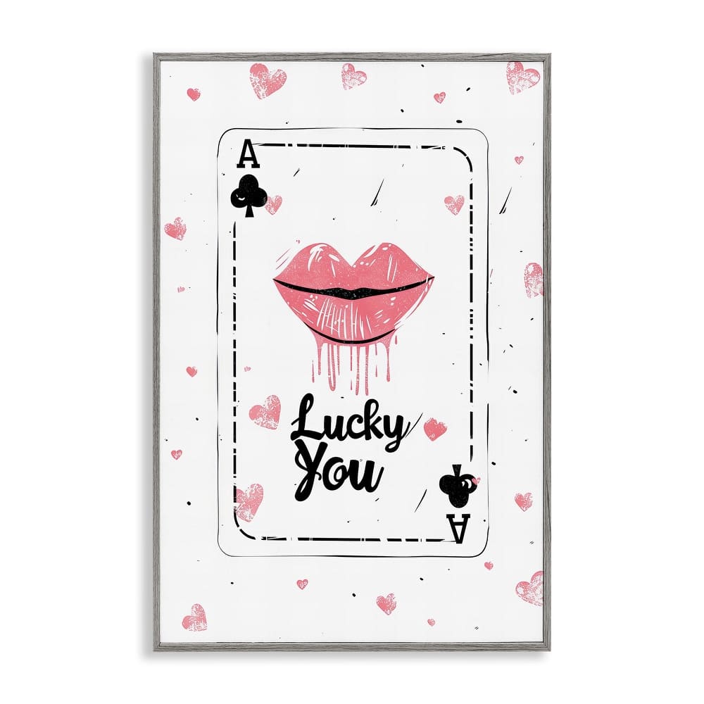 Stupell Lucky You Playing Card Framed Giclee Art Design By LSR Design Studio
