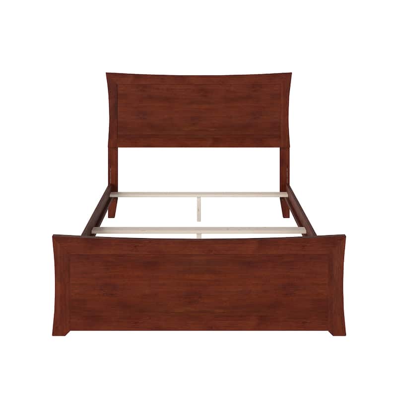 Metro Full Foundation Bed with Matching Footboard in Walnut