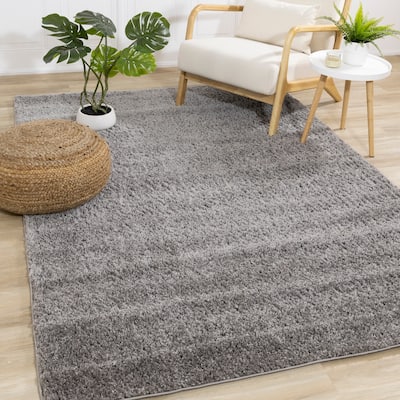 Taylor Collection - Plush Grey Shag Area Rug