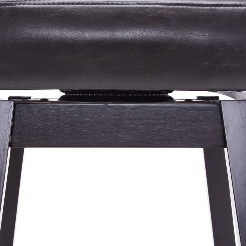 Roomfitters 33.25" Swivel Upholstered Counter Stools, Set of 2 Armless Bar Chairs with Rubberwood Frame and Footrest