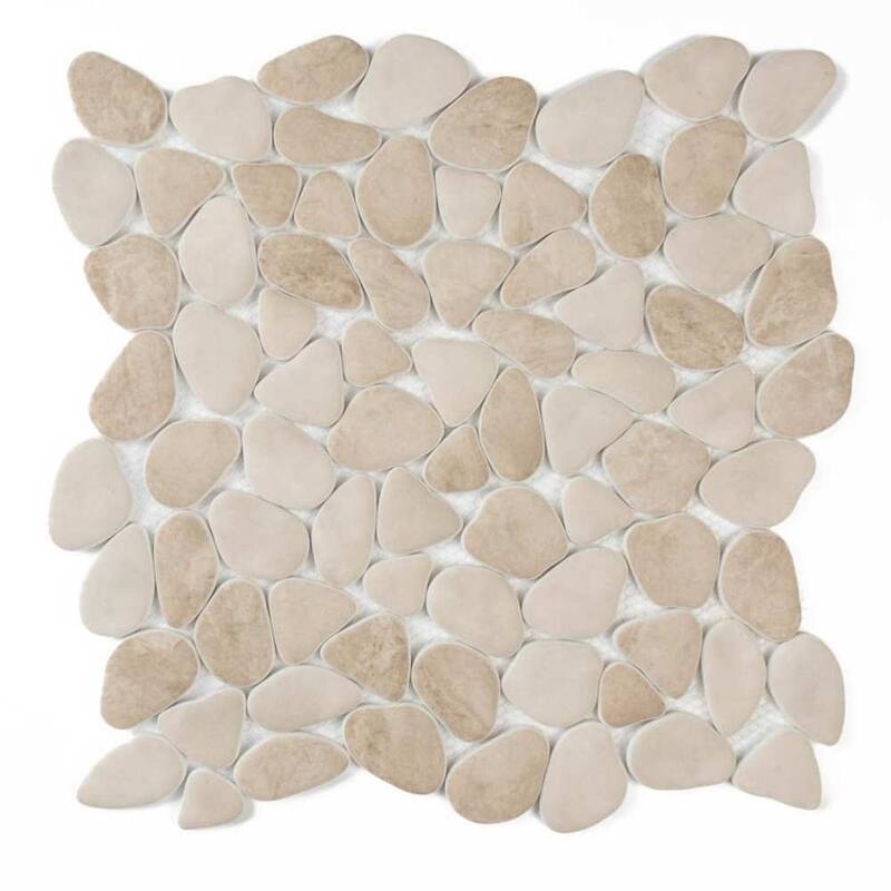 The Tile Life Huron Rock 12x12 Sand Stone Glass Mosaic Pebble Floor & Wall Tile