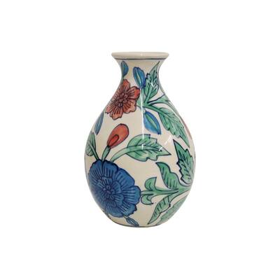 Home&Manor Ceramic Bottle Vase Multicolor