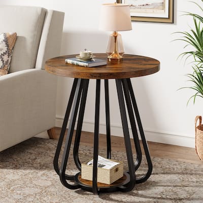 2-Tier Small Round Side Table