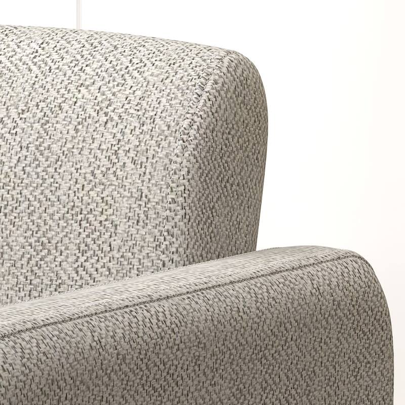 Gray Modern 30.51" Upholstered Accent Chair with Open Back and Rubber Wood Frame for Living Room